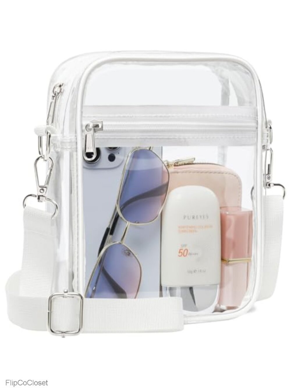 Clear Crossbody Bag Stadium Approved PVC Messenger Purse